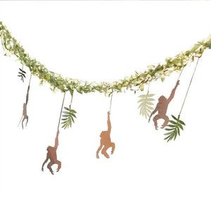 Decorations - Backdrop & Scene Setters Wild Jungle Hanging Monkey & Leaf Jungle Backdrop Each