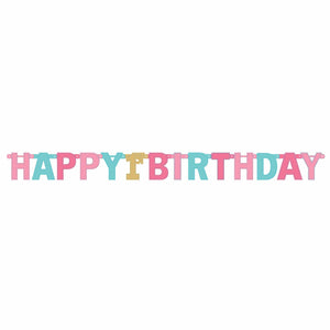 Amscan_OO Decorations - Banners, Flags & Streamers 1st Birthday Pink Foil Letter Banner 25cm x 2.95m Each