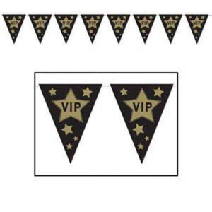 Amscan_OO Decorations - Banners, Flags & Streamers Awards Night Pennant Flag Banner VIP & Gold Stars Each