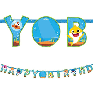 Amscan_OO Decorations - Banners, Flags & Streamers Baby Shark Jumbo Add-An-Age Happy Birthday Banner