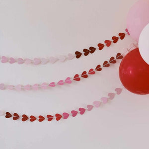 Decorations - Banners, Flags & Streamers Be Mine Ombre Heart Garland Valentines Decoration 5m Each