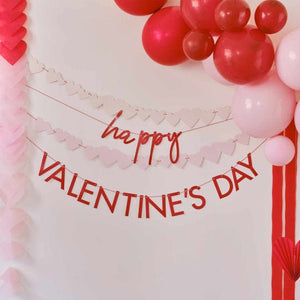 Decorations - Banners, Flags & Streamers Be Mine Red & Pink Happy Valentines Bunting Each