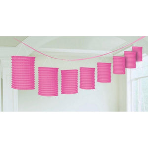 Amscan_OO Decorations - Banners, Flags & Streamers Bright Pink Black Paper Lantern Garland 365cm Each