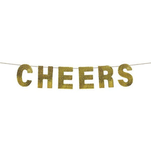 Decorations - Banners, Flags & Streamers Cheers Sequin Gold Banner 22cm x 3.65m Each