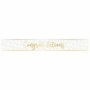 Decorations - Banners, Flags & Streamers Congratulations Gold Foil Banner 2.7m Each