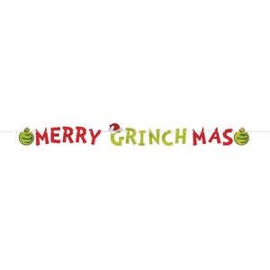 Decorations - Banners, Flags & Streamers Dr. Seuss Grinch Foil Letter Banner 3.65m