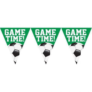 Amscan_OO Decorations - Banners, Flags & Streamers Goal Getter Soccer Pennant Banner 26cm x 3.65m Each