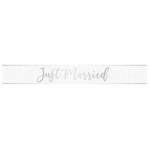 Decorations - Banners, Flags & Streamers Just Married Silver Foil Banner 2.7m Each