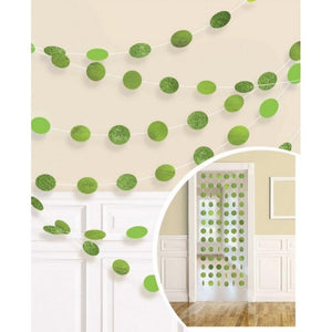 Amscan_OO Decorations - Banners, Flags & Streamers Kiwi Orange Glitter Round String Decorations 2m 6pk