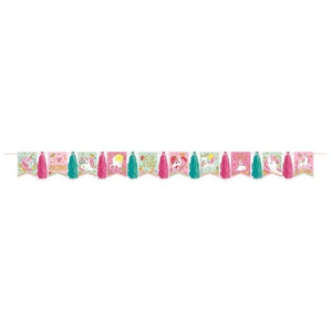 Amscan_OO Decorations - Banners, Flags & Streamers Magical Unicorn Glitter Pennant Tassel Garland Each