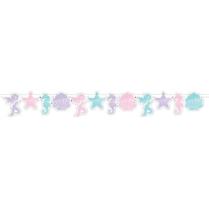 Amscan_OO Decorations - Banners, Flags & Streamers Mermaid Shine Iridescent String Banner 15cm x 1.47m Each