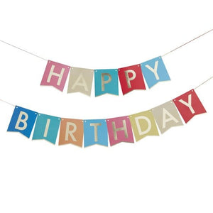 Decorations - Banners, Flags & Streamers Mix it Up Gold Foiled Happy Birthday  Multi-Coloured Flag Banner Each