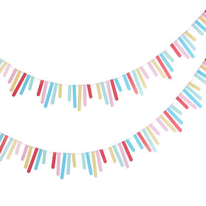 Decorations - Banners, Flags & Streamers Mix It Up Mixed Colours Card Sticks Bunting 1m 3pk