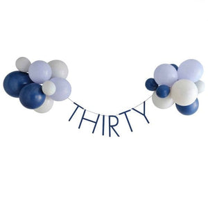 Decorations - Banners, Flags & Streamers Mix it Up Navy 30th Birthday Milestone Balloon Bunting 1.5m Each