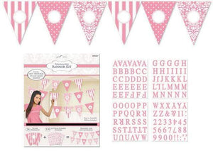 Amscan_OO Decorations - Banners, Flags & Streamers New Pink Personalized Pennant Banner Each