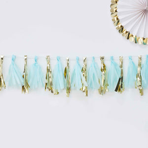 Amscan_OO Decorations - Banners, Flags & Streamers Oh Baby Tassel Garland Blue And Gold Each