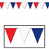 Pennant Flag Banner Giant Red, White & Blue Each