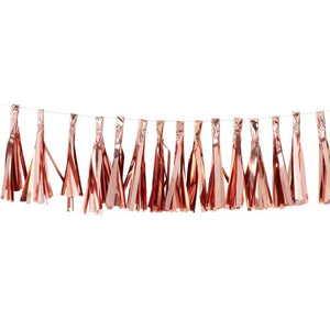 Decorations - Banners, Flags & Streamers Pick & Mix Rose Gold Tassel Garland 2m Each