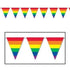 Rainbow Striped Pennant Flag Banner Each