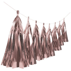 Decorations - Banners, Flags & Streamers Rose Gold Foil Tassel Garland 6m Each