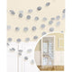 Amscan_OO Decorations - Banners, Flags & Streamers Silver Orange Glitter Round String Decorations 2m 6pk