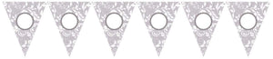 Amscan_OO Decorations - Banners, Flags & Streamers Silver Scroll Personalized Pennant Banner 24pk