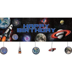 Amscan_OO Decorations - Banners, Flags & Streamers Space Blast Happy Birthday Banner Each