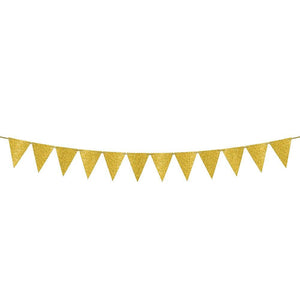 Amscan_OO Decorations - Banners, Flags & Streamers Sparkle Gold Large Paper Pennant Banner