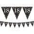 Sparkling Celebration 18th Prismatic Plastic Pennant Banner 4m x 20cm Each