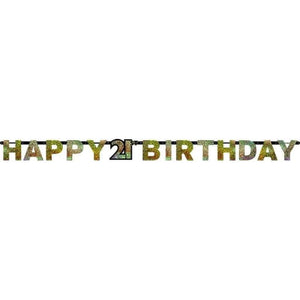 Amscan_OO Decorations - Banners, Flags & Streamers Sparkling Celebration 21st Prismatic Letter Banner Each