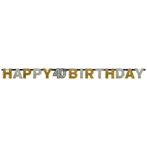 Amscan_OO Decorations - Banners, Flags & Streamers Sparkling Celebration 40th Prismatic Letter Banner Each