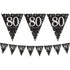 Sparkling Celebration 80th Prismatic Plastic Pennant Banner 4m x 20cm Each