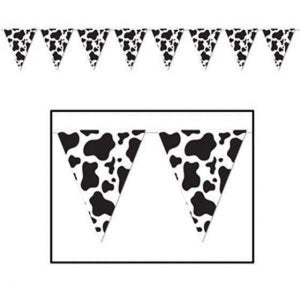 Amscan_OO Decorations - Banners, Flags & Streamers Western Pennant Flag Banner Cow Print Each