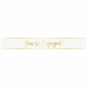 Decorations - Banners, Flags & Streamers You're Engaged Gold Foil Banner 2.7m Each