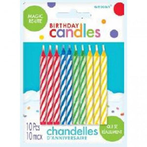 Amscan_OO Decorations - Cake Decorations - Candles Assorted Magic ReLight Candles 10pk