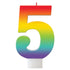 Birthday Celebration Rainbow Candle Number 5 Each