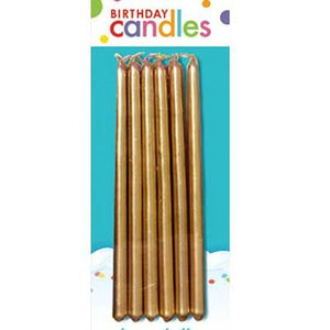 Amscan_OO Decorations - Cake Decorations - Candles Birthday Taper Gold Candle 12pk