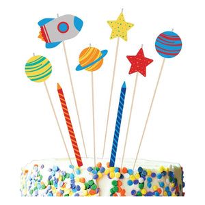 Amscan_OO Decorations - Cake Decorations - Candles Blast Off Birthday Candle Set 8pk