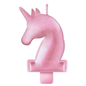 Decorations - Cake Decorations - Candles Enchanted Unicorn Metallic Birthday Candle 12cm x 8cm Each