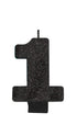 Numeral Glitter Black #1 Candle 8cm Each