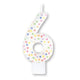 Decorations - Cake Decorations - Candles Rainbow / 6 Numeral Moulded Candle 8cm Each
