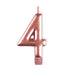 Rose Gold #4 Numeral Moulded Candle 8cm Each