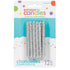Silver Birthday Candles Large Spiral Glitter 8cm 12pk