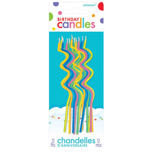 Amscan_OO Decorations - Cake Decorations - Candles Skinny Coil Candles 12pk