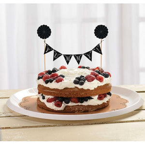 Amscan_OO Decorations - Cake Decorations - Toppers & Banners Chalkboard Table Wood Pick Paper Banner Each