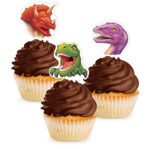 Amscan_OO Decorations - Cake Decorations - Toppers & Banners Dino Blast Cupcake Toppers 12pk