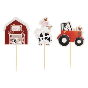 Decorations - Cake Decorations - Toppers & Banners Farm Friends Cake Cupcake Toppers 10cm 12pk