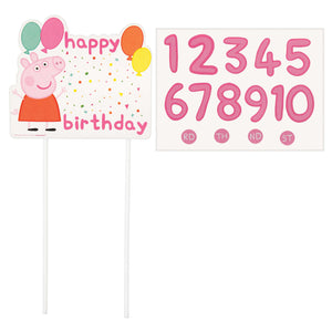Amscan_OO Decorations - Cake Decorations - Toppers & Banners Peppa Pig Confetti Party Customizable Cake Topper Pick 2pk