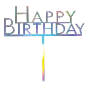 Decorations - Cake Decorations - Toppers & Banners Rainbow Happy Birthday Cake Topper Pick Each
