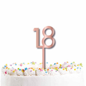 Decorations - Cake Decorations - Toppers & Banners Rose Gold Acrylic 18 Cake Topper Pick Each